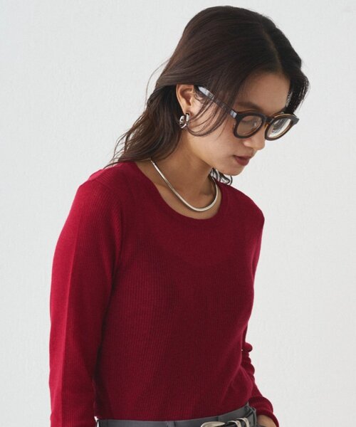 LOUNGEDRESS（ラウンジドレス）の「【GALENA/ガレナ】太フレームスクエアボストンめがね（メガネ・レディース・ブラウン/カーキ・FREE）」の4枚目の写真