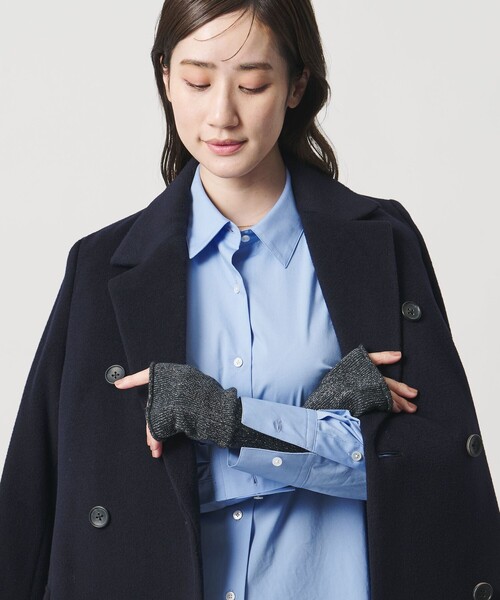 UNITED ARROWS（ユナイテッドアローズ）の「ラメニット フィンガーレスグローブ（手袋・レディース・オフホワイト/グレー系/ダークグレー・FREE）」の7枚目の写真