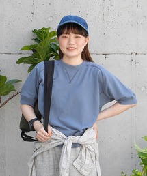 PAR ICI | 製品染め裏毛 フリーダムスリーブ半袖カットソー(Tシャツ/カットソー)