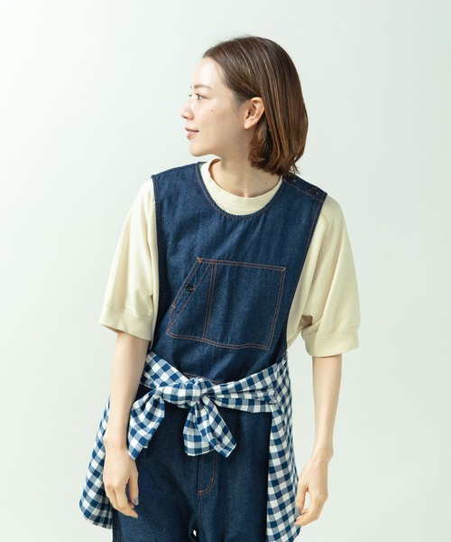 PAR ICI（パーリッシィ）の「製品染め裏毛 フリーダムスリーブ半袖カットソー（Tシャツ/カットソー・レディース・グレー/ピンク/アイボリー/ブルー・FREE）」の20枚目の写真