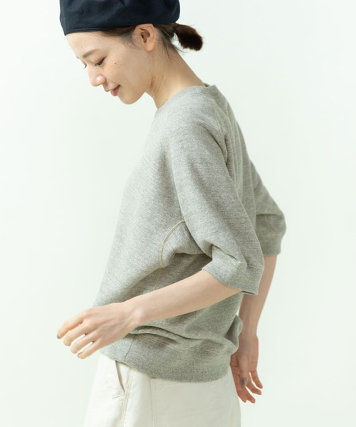 PAR ICI（パーリッシィ）の「製品染め裏毛 フリーダムスリーブ半袖カットソー（Tシャツ/カットソー・レディース・グレー/ピンク/アイボリー/ブルー・FREE）」の6枚目の写真