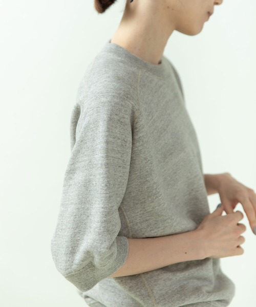 PAR ICI（パーリッシィ）の「製品染め裏毛 フリーダムスリーブ半袖カットソー（Tシャツ/カットソー・レディース・グレー/ピンク/アイボリー/ブルー・FREE）」の8枚目の写真