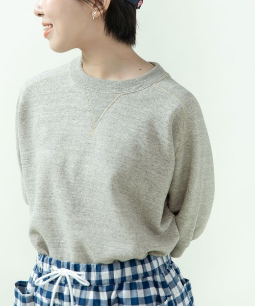 PAR ICI（パーリッシィ）の「製品染め裏毛 フリーダムスリーブ半袖カットソー（Tシャツ/カットソー・レディース・グレー/ピンク/アイボリー/ブルー・FREE）」の14枚目の写真