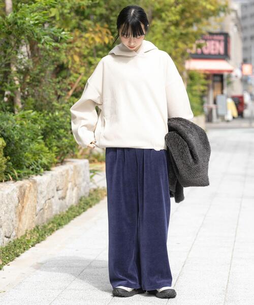 EKAL（エカル）の「ウォームドジャージフーディー（その他トップス・レディース・ブラウン/アイボリー/ブラック・ONE）」の10枚目の写真