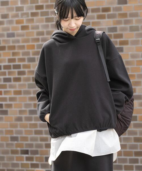 EKAL（エカル）の「ウォームドジャージフーディー（その他トップス・レディース・ブラウン/アイボリー/ブラック・ONE）」の15枚目の写真