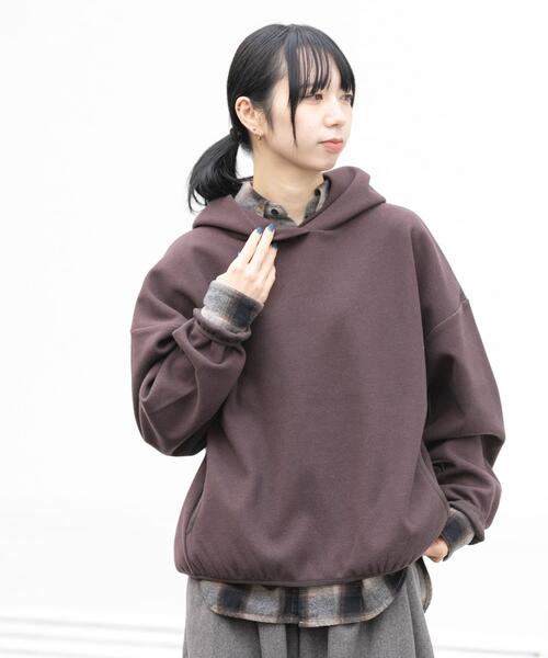 EKAL（エカル）の「ウォームドジャージフーディー（その他トップス・レディース・ブラウン/アイボリー/ブラック・ONE）」の22枚目の写真