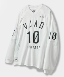 DIMITRI BLACK（ディミトリブラック）の「VLAD Turnover Artwork Logo Rugby Jersey_White（Tシャツ/カットソー・メンズ）」