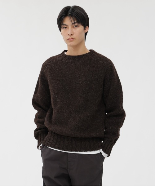 MHL.(エムエイチエル)の「RUSTIC WOOL(ニット/セーター・メンズ・ダークブラウン/ナチュラル・LARGE/MEDIUM)」の2枚目の写真