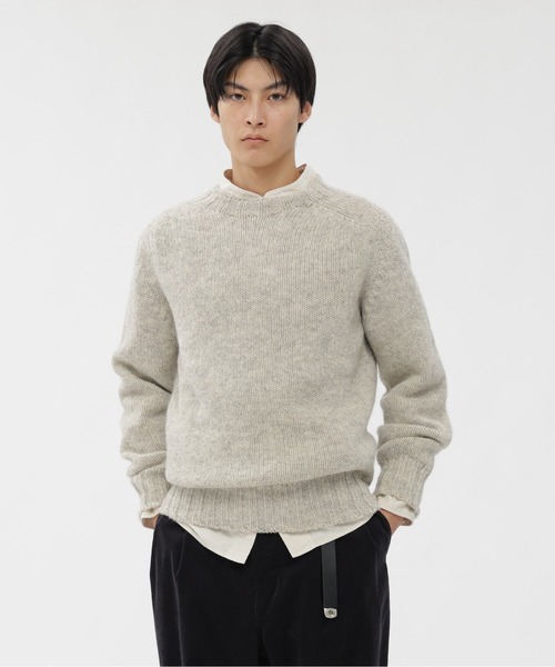 MHL.(エムエイチエル)の「RUSTIC WOOL(ニット/セーター・メンズ・ダークブラウン/ナチュラル・LARGE/MEDIUM)」の1枚目の写真
