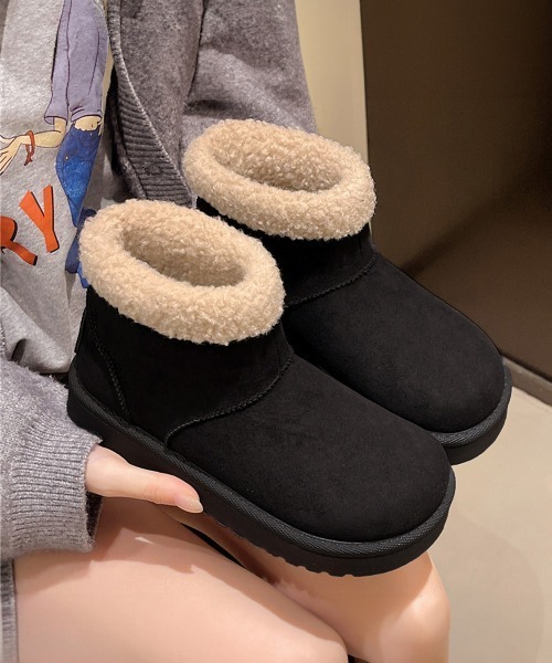 Miniministore(ミニミニストア)の「ムートンブーツ 厚底無地 ショートブーツ(ブーツ・レディース・ブラック/アイボリー/キャメル/ブラウン・23.0cm/25.5cm/25.0cm/24.5cm/24.0cm/23.5cm)」の13枚目の写真