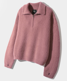 DIMITRI BLACK（ディミトリブラック）の「エッセンシャルヘアリー ハーフジップニット_ピンク（ニット/セーター）」