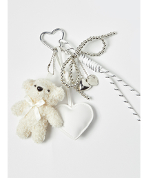 THE GREEN LAB（ザグリーンラボ）の「パピーハートキーホルダー [アイボリー]（キーケース/キーアクセサリー）」