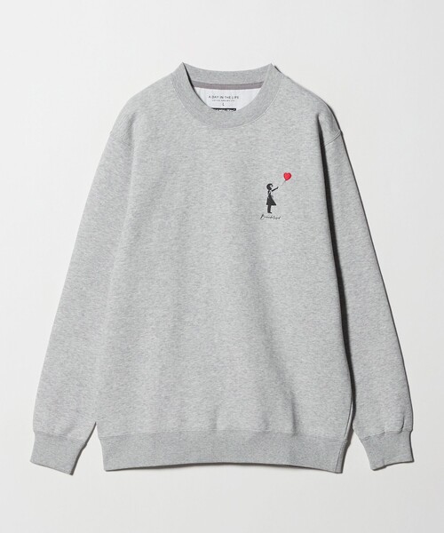 A DAY IN THE LIFE UNITED ARROWS(アデイインザライフユナイテッドアローズ)の「<BRANDALISED × A DAY IN THE LIFE >バンクシー ワンポイント スウェット(スウェット・メンズ・グレー系/ブラック・L/M)」の2枚目の写真