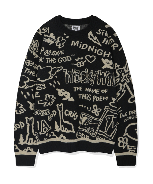 Graffiti Jacket — плотно‑прошитая дубленка черного цвета