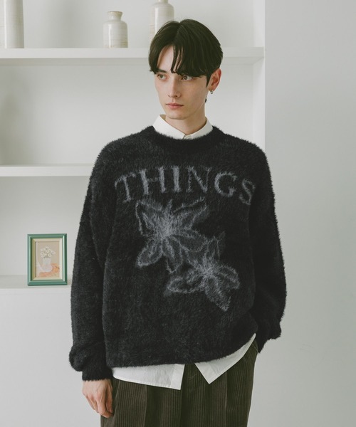 RAGEBLUE（レイジブルー）の「メランジフラワーニット（ニット/セーター・メンズ・ブラック/ネイビー/ブラウン・LARGE/MEDIUM）」の6枚目の写真