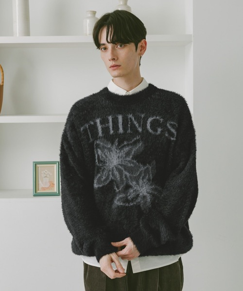 RAGEBLUE（レイジブルー）の「メランジフラワーニット（ニット/セーター・メンズ・ブラック/ネイビー/ブラウン・LARGE/MEDIUM）」の7枚目の写真