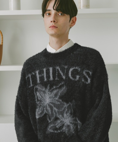 RAGEBLUE（レイジブルー）の「メランジフラワーニット（ニット/セーター・メンズ・ブラック/ネイビー/ブラウン・LARGE/MEDIUM）」の8枚目の写真