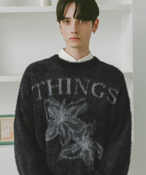 RAGEBLUE（レイジブルー）の「メランジフラワーニット（ニット/セーター・メンズ・ブラック/ネイビー/ブラウン・LARGE/MEDIUM）」の9枚目の写真