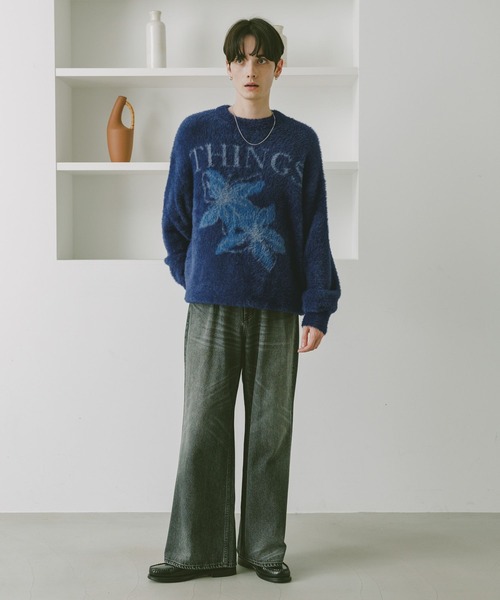 RAGEBLUE（レイジブルー）の「メランジフラワーニット（ニット/セーター・メンズ・ブラック/ネイビー/ブラウン・LARGE/MEDIUM）」の17枚目の写真