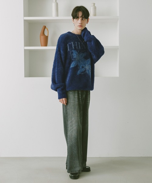 RAGEBLUE（レイジブルー）の「メランジフラワーニット（ニット/セーター・メンズ・ブラック/ネイビー/ブラウン・LARGE/MEDIUM）」の19枚目の写真