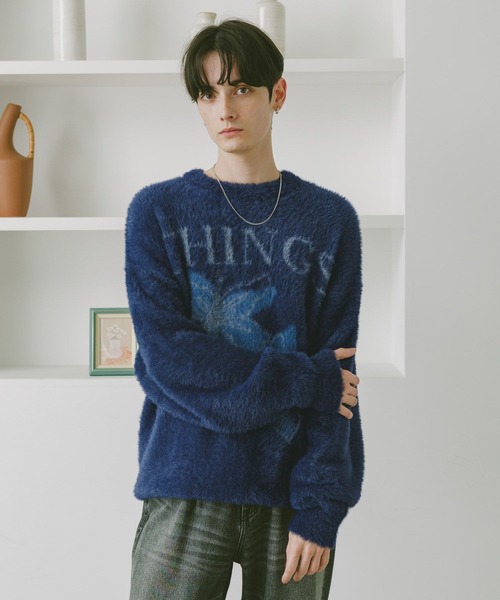 RAGEBLUE（レイジブルー）の「メランジフラワーニット（ニット/セーター・メンズ・ブラック/ネイビー/ブラウン・LARGE/MEDIUM）」の20枚目の写真