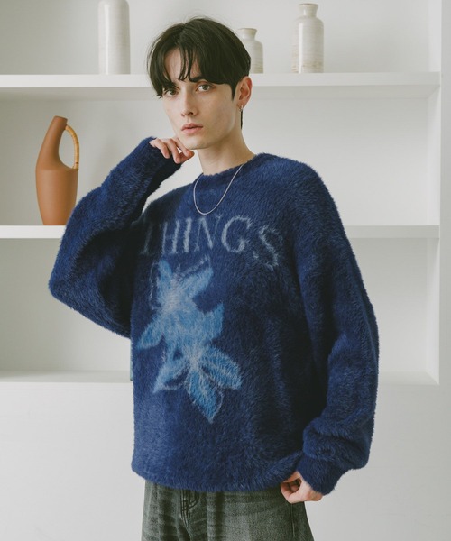 RAGEBLUE（レイジブルー）の「メランジフラワーニット（ニット/セーター・メンズ・ブラック/ネイビー/ブラウン・LARGE/MEDIUM）」の22枚目の写真