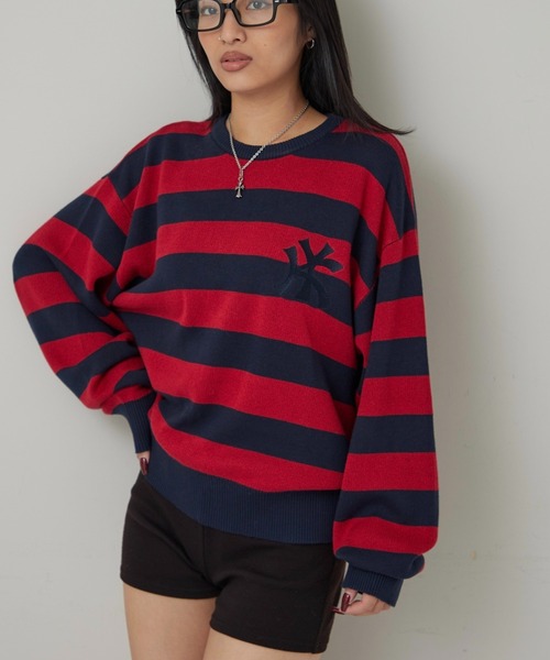 WHO'S WHO gallery(フーズフーギャラリー)の「KOOKYN KYジャガードボーダーニット(ニット/セーター・メンズ・ブラック/レッド/ネイビー/チャコールグレー・MEDIUM)」の9枚目の写真
