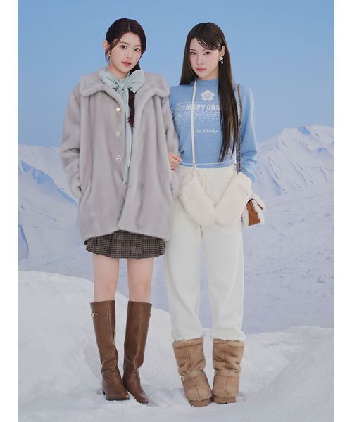 LILY BROWN（リリーブラウン）の「【LILY BROWN×MARY QUANT】ストラップ付きファーミトン（手袋・レディース・ベージュ/オフホワイト・F）」の5枚目の写真