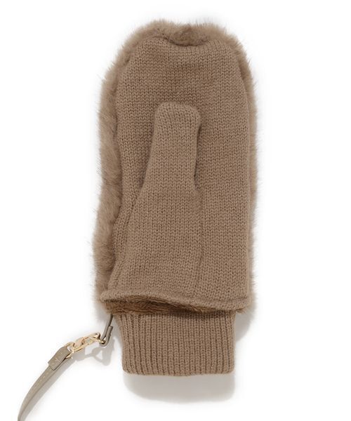 LILY BROWN（リリーブラウン）の「【LILY BROWN×MARY QUANT】ストラップ付きファーミトン（手袋・レディース・ベージュ/オフホワイト・F）」の7枚目の写真