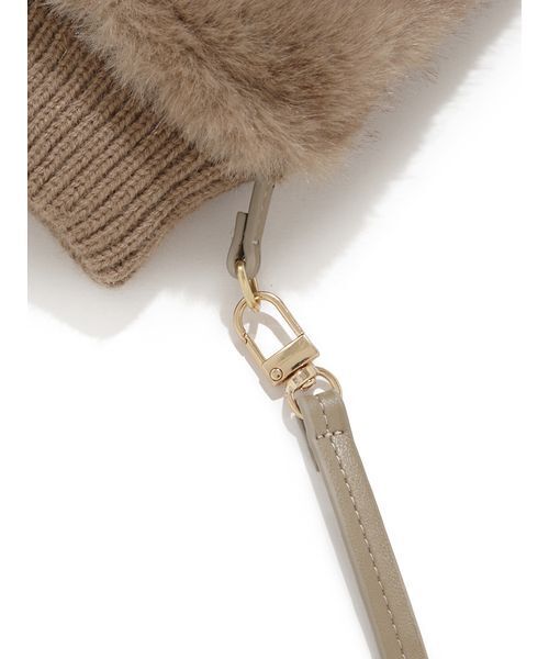 LILY BROWN（リリーブラウン）の「【LILY BROWN×MARY QUANT】ストラップ付きファーミトン（手袋・レディース・ベージュ/オフホワイト・F）」の9枚目の写真