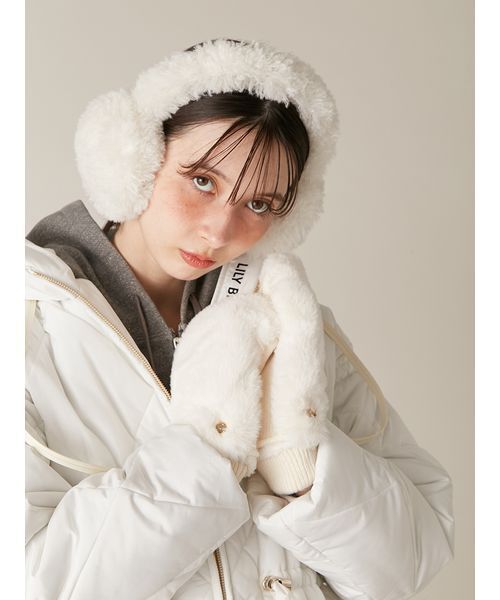 LILY BROWN×MARY QUANT】ストラップ付きファーミトン（手袋）｜LILY