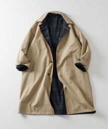 FREAK'S STORE | リバーシブル ウール混 フランネル チェック バルマカーン コート / Reversible Balmacaan Coat(ステンカラーコート)