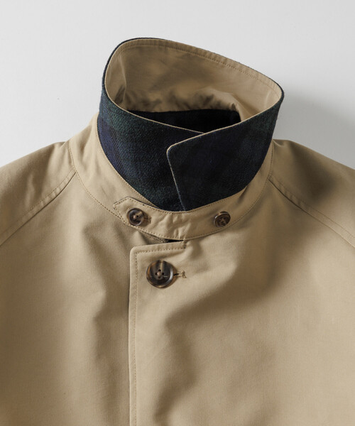 FREAK'S STORE（フリークスストア）の「リバーシブル ウール混 フランネル チェック バルマカーン コート / Reversible Balmacaan Coat（ステンカラーコート・メンズ・ベージュ/ブラック・MEDIUM/LARGE）」の7枚目の写真