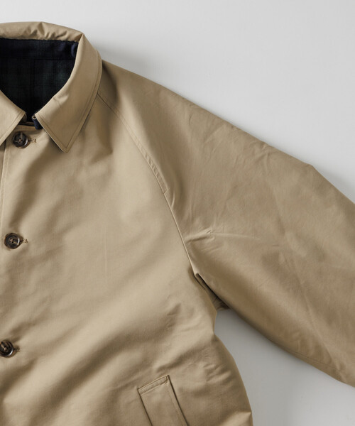 FREAK'S STORE（フリークスストア）の「リバーシブル ウール混 フランネル チェック バルマカーン コート / Reversible Balmacaan Coat（ステンカラーコート・メンズ・ベージュ/ブラック・MEDIUM/LARGE）」の8枚目の写真