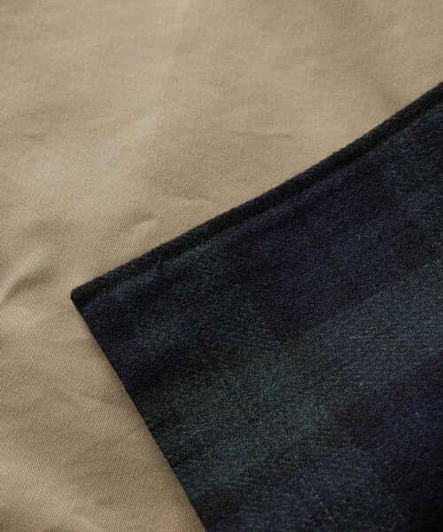 FREAK'S STORE（フリークスストア）の「リバーシブル ウール混 フランネル チェック バルマカーン コート / Reversible Balmacaan Coat（ステンカラーコート・メンズ・ベージュ/ブラック・MEDIUM/LARGE）」の14枚目の写真