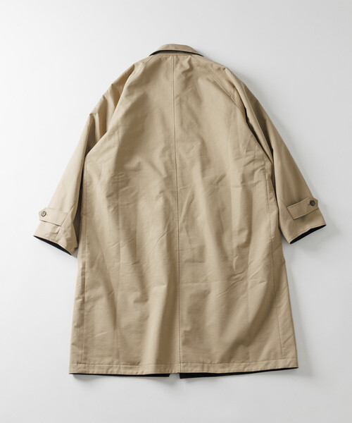 FREAK'S STORE（フリークスストア）の「リバーシブル ウール混 フランネル チェック バルマカーン コート / Reversible Balmacaan Coat（ステンカラーコート・メンズ・ベージュ/ブラック・MEDIUM/LARGE）」の15枚目の写真