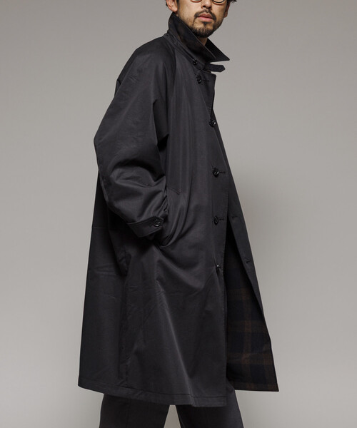 セール】リバーシブル ウール混 フランネル チェック バルマカーン