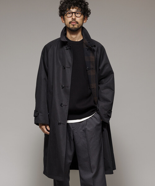 バルマン リバーシブルコート セール】リバーシブル ウール混 フランネル チェック バルマカーン