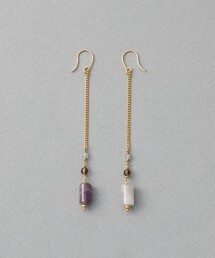 ナチュラルストーン チューブカット ピアス