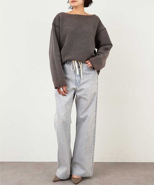 Whim Gazette（ウィムガゼット）の「ピグメントスウェットプルオーバー（スウェット・レディース・サックスブルー/グレイッシュベージュ/レッド/ブラウン・FREE）」の6枚目の写真