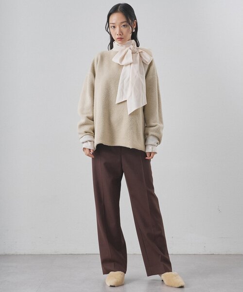 Whim Gazette（ウィムガゼット）の「ピグメントスウェットプルオーバー（スウェット・レディース・サックスブルー/グレイッシュベージュ/レッド/ブラウン・FREE）」の15枚目の写真