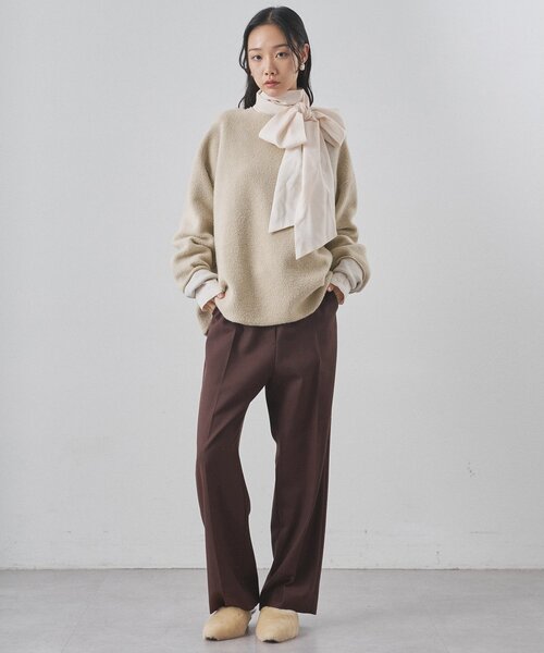 Whim Gazette（ウィムガゼット）の「ピグメントスウェットプルオーバー（スウェット・レディース・サックスブルー/グレイッシュベージュ/レッド/ブラウン・FREE）」の8枚目の写真