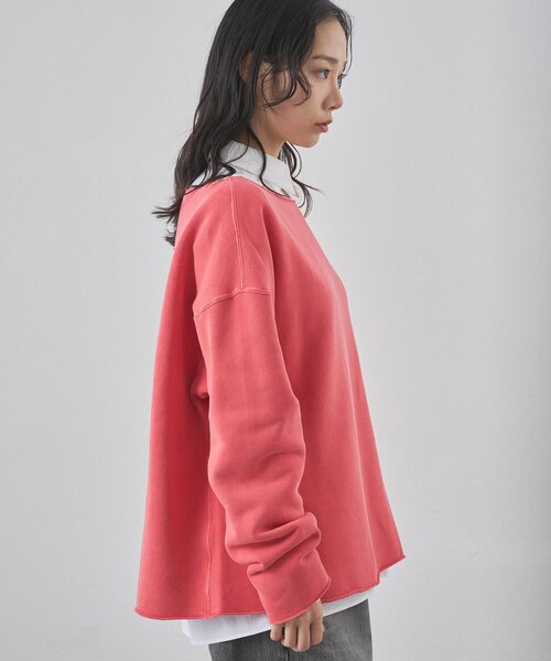 Whim Gazette（ウィムガゼット）の「ピグメントスウェットプルオーバー（スウェット・レディース・サックスブルー/グレイッシュベージュ/レッド/ブラウン・FREE）」の19枚目の写真