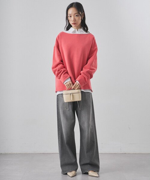 Whim Gazette（ウィムガゼット）の「ピグメントスウェットプルオーバー（スウェット・レディース・サックスブルー/グレイッシュベージュ/レッド/ブラウン・FREE）」の21枚目の写真