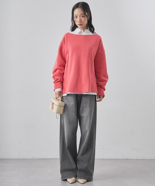 Whim Gazette（ウィムガゼット）の「ピグメントスウェットプルオーバー（スウェット・レディース・サックスブルー/グレイッシュベージュ/レッド/ブラウン・FREE）」の22枚目の写真