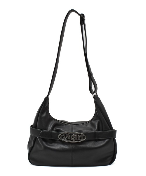X-girl（エックスガール）の「OVAL LOGO CLASP FAUX LEATHER SHOULDER BAG（ショルダーバッグ・レディース・ブラウン/ブラック・ONE SIZE）」の6枚目の写真