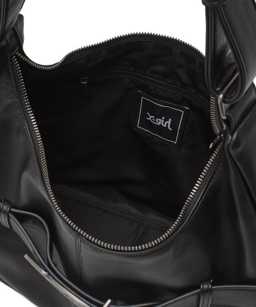 X-girl（エックスガール）の「OVAL LOGO CLASP FAUX LEATHER SHOULDER BAG（ショルダーバッグ・レディース・ブラウン/ブラック・ONE SIZE）」の13枚目の写真