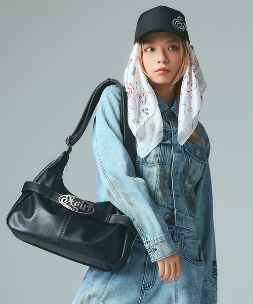 OVAL LOGO CLASP FAUX LEATHER SHOULDER BAG（ショルダーバッグ）｜X