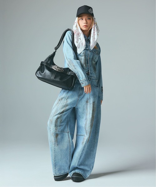 X-girl(エックスガール)の「OVAL LOGO CLASP FAUX LEATHER SHOULDER BAG(ショルダーバッグ・レディース・ブラウン/ブラック・ONE SIZE)」の19枚目の写真