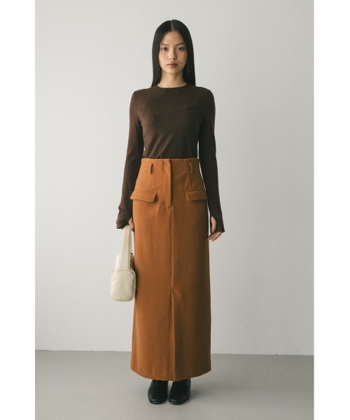 STYLEMIXER（スタイルミキサー）の「フロントポケットナロースカート（スカート・レディース・アイボリー/オレンジ/ブラウン・SMALL/MEDIUM）」の10枚目の写真